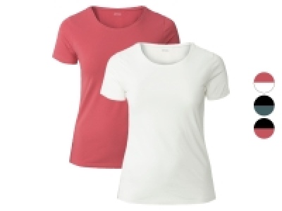 Lidl Esmara® esmara® Damen T-Shirts, 2 Stück, mit hohem Baumwollanteil