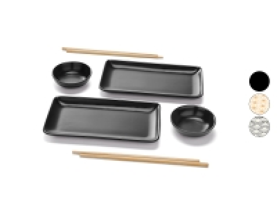 ERNESTO® Sushi-Set, Porzellan, mit Bambusstäbchen