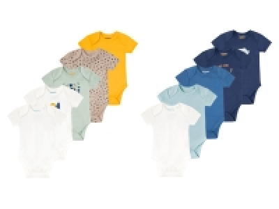 lupilu® Baby Jungen Body, 5er Set, kurzarm, reine Bio-Baumwolle