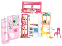 Lidl Barbie Barbie Ferienhaus, mit Möbeln und Puppe, tragbar