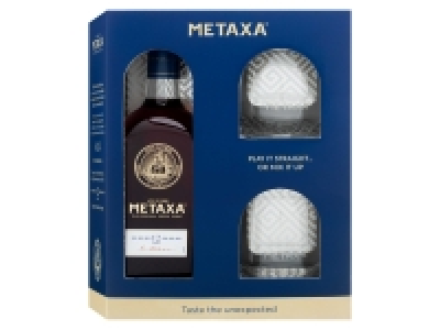 METAXA 12 Stars mit Geschenkbox und Gläsern 40% Vol