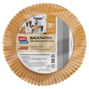 Aldi Süd  OPTIHOME Backpapier für Heißluftfritteuse, 30er-/50er-Packung