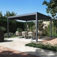 Netto  Pergola Pavillon mit Lamellen Dach Oasis 3,6 x 4m anthrazit