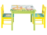 Lidl Livarno Home LIVARNO home Kindertisch mit 2 Stühlen, mit Safari-Motiven