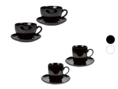 ERNESTO® 2er Set Tassen mit Untertasse, aus hochwertigem Porzellan