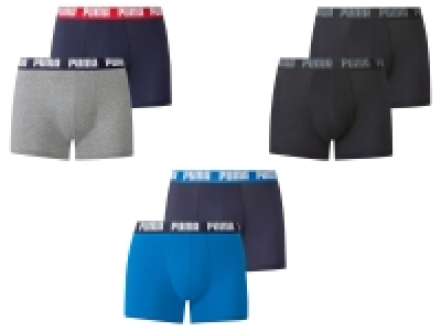 Lidl Puma Puma Herren Boxershort, 2 Stück, Slim Fit, mit umlaufenden Logo