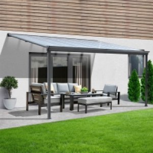 Netto  HOME DELUXE Terrassenüberdachung SOLIS - 312 x 303 x 226 / 278 cm Grau