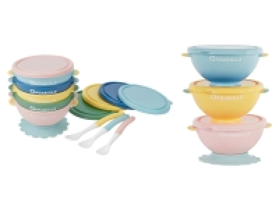 Lidl Badabulle Badabulle Bowls / Schalen- und Löffelset »Funcolor«, stapelbar