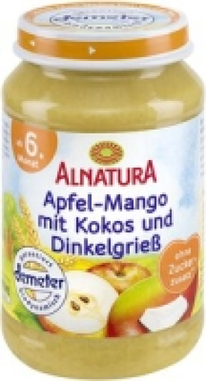 Apfel-Mango mit Kokos und Dinkelgrieß 1.15 €