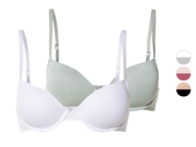 Lidl Esmara® esmara® Damen Bügel-BHs, 2 Stück, gepaddete Cups