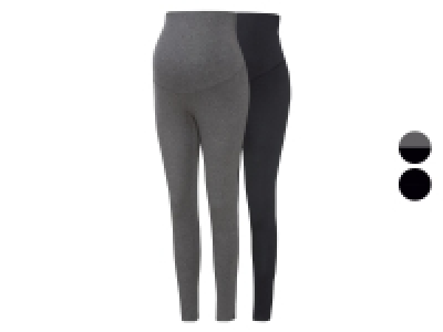 Lidl Esmara® esmara® Damen Umstands Leggings, 2 Stück, mit Bio-Baumwolle