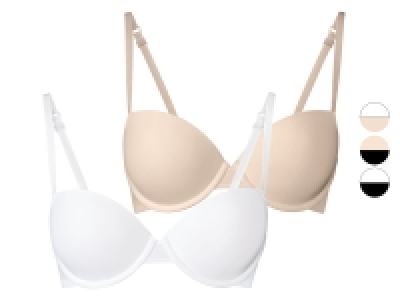 Lidl Esmara® esmara® Damen T-Shirt BHs, 2 Stück, mit verstellbaren Trägern