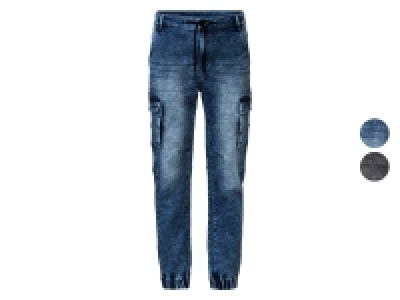 LIVERGY® Herren Denim-Joggers, Casual Fit, mit Cargo-Taschen