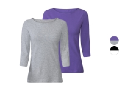 Lidl Esmara® esmara® Damen Langarmshirts, 2 Stück, mit hohem Baumwollanteil