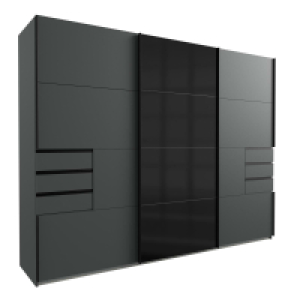 Schwebetürenschrank - graphit-schwarz - 6 Schubkästen - 270 cm 899.99 €