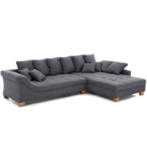 Ecksofa - anthrazit - Microfaser - beidseitig montierbar