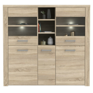 Highboardvitrine - Sonoma Eiche - 146 cm 379.99 €