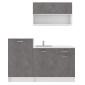 Single-Küche - Betonoptik - weiß - 160 cm breit 199.99 €