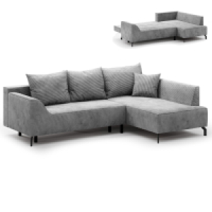Roller  Ecksofa - lightgrey - Cord - Liegefunktion - Recamiere rechts