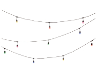Avide Leuchtkette, 10 m, mit 15 Fassungen und 15 bunten LED Leuchten