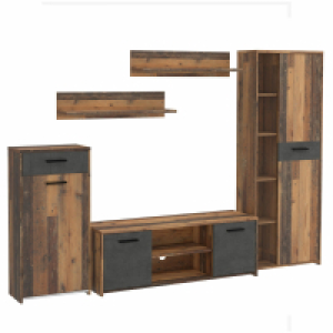 Roller  5-teilige Wohnwand - Old Wood Vintage - Betonoptik