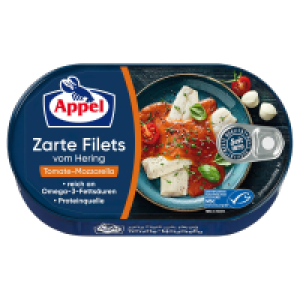Aldi S&uuml;d  APPEL Heringsfilet 200 g, Tomate/Mozzarella