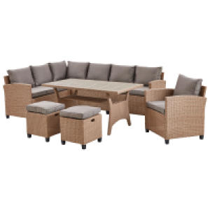 5-teilige Loungegarnitur - braun - Polyrattan