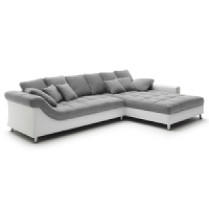 Roller  Ecksofa - grau-weiß - beidseitig montierbar