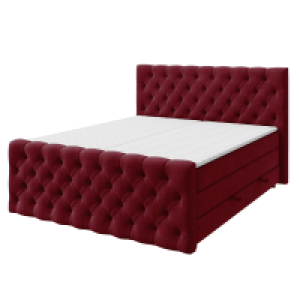 Roller  Boxspringbett - weinrot - H3 - verschiedene Größen