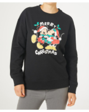 Kik  Mickey und Minnie Mouse Sweatshirt Weihnachten Rundhalsausschnitt