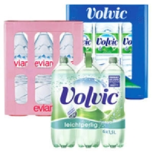 Volvic Naturelle, leichtperlig oder Evian