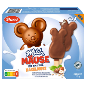 Aldi Süd  MUCCI Milchmäuse Eis 260 ml