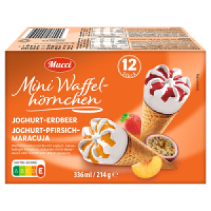 MUCCI Mini Waffelhörnchen 540 ml, Joghurt-Erdbeer/Marille