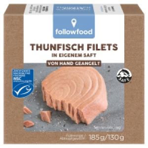 Aldi Süd  FOLLOWFISH Thunfischfilet, in eigenem Saft