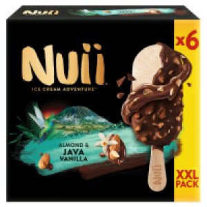 NUII XXL Stieleis 6 x 90 ml, Almond & Java-Vanilla