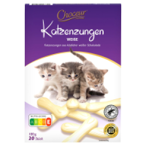 CHOCEUR Katzenzungen 100 g, weiße Schokolae