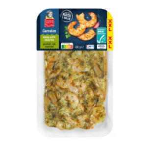 Aldi S&uuml;d  GOLDEN SEAFOOD Garnelen Sortiment XXL, Knoblauch-Kr&auml;uter, 400 g