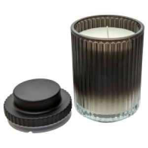 HOME CREATION Kerze in geriffeltem Glas