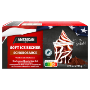 Aldi Süd  AMERICAN Amerikanisches Soft Eis, Vanille-Schokolade