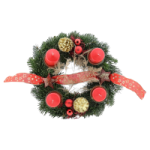 Aldi Süd  GARDENLINE Adventskranz 40 cm, rot-gold