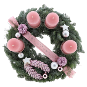 Aldi Süd  GARDENLINE Adventskranz 40 cm, rosa