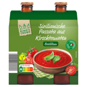 KINGS CROWN Kirschtomatenpassata 2 x 330 g, Basilikum
