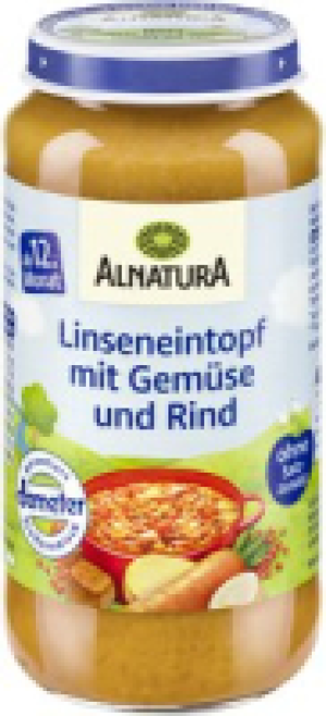 Alnatura Linseneintopf mit Gem&uuml;se und Rind
