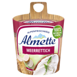 Aldi S&uuml;d  ALMETTE Frischk&auml;se Fass 150 g, Meerrettich