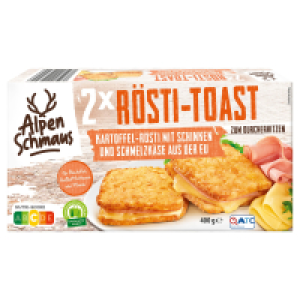 Aldi S&uuml;d  ALPENSCHMAUS R&ouml;sti Toast Alpen 400 g, Schinken-Schmelzk&auml;se