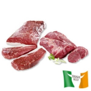 Frisches Irisches Rinderroastbeef, Rumpsteaks oder Entrecôte