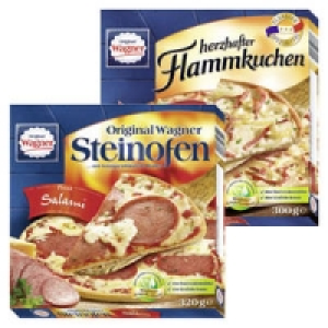 Original Wagner Steinofen Pizza Salami oder Flammkuchen Elsässer Art