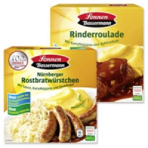 Sonnen Bassermann Nürnberger Rostbratwürstchen oder Rinderroulade