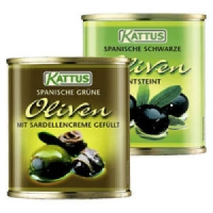 Kattus Grüne Oliven, gefüllt oder Schwarz, ohne Stein