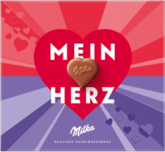MILKA Pralin&eacute;s oder Hauchzarte Herzen